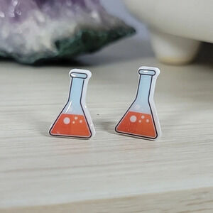 Erlenmeyer Flask Earrings, unisex